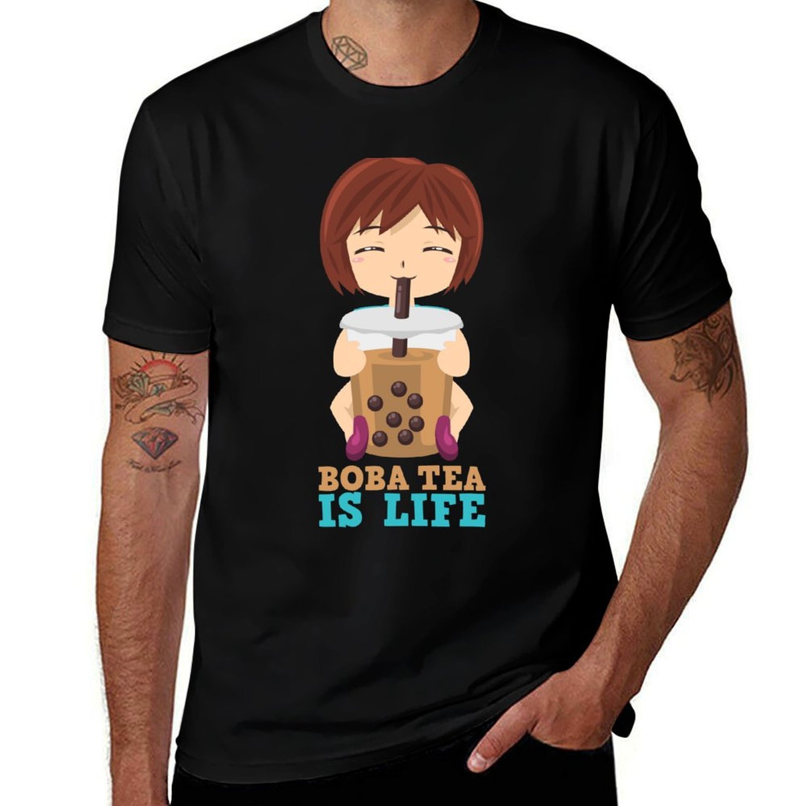 Coffee Tea Boba - Camiseta con diseño de Boba Tea
