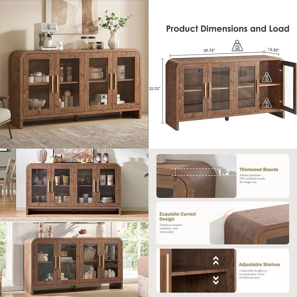 Coffee & Tea Difabis - Aparador con Almacenamiento, Mueble Aparador con
