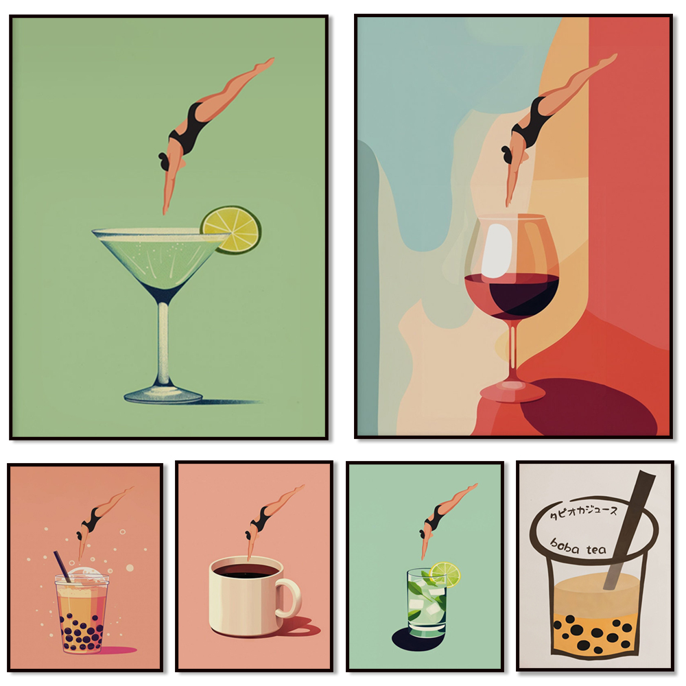 Coffee Tea Picture - Arte de pared de vino, gin