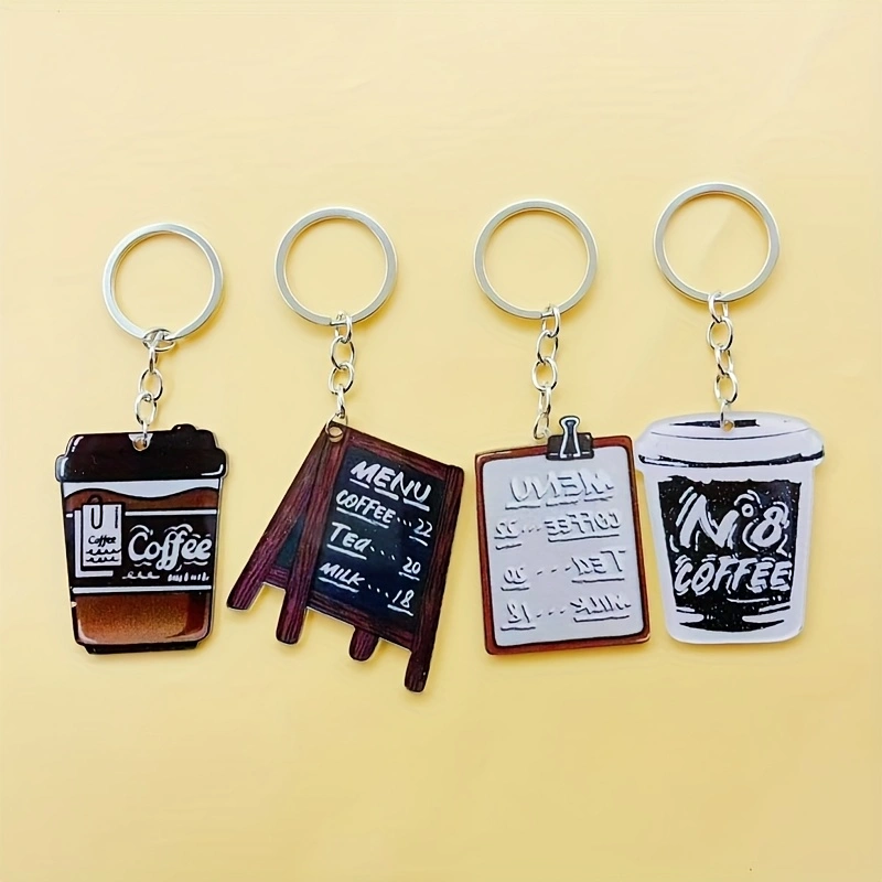 Coffee & Tea Difabis - Llavero de acrílico con forma de