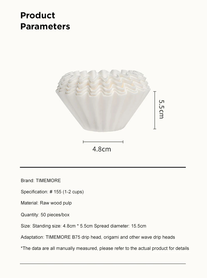 TIMEMORE - Filtro de papel par - Coffee Tea Paper Cups reseña y precio