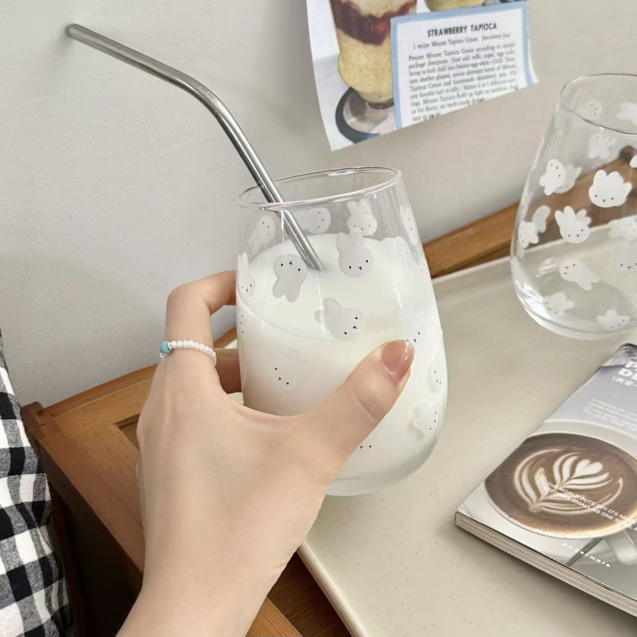 Lindo vaso de vidrio con estam - Mug Tea Coffee reseña y precio