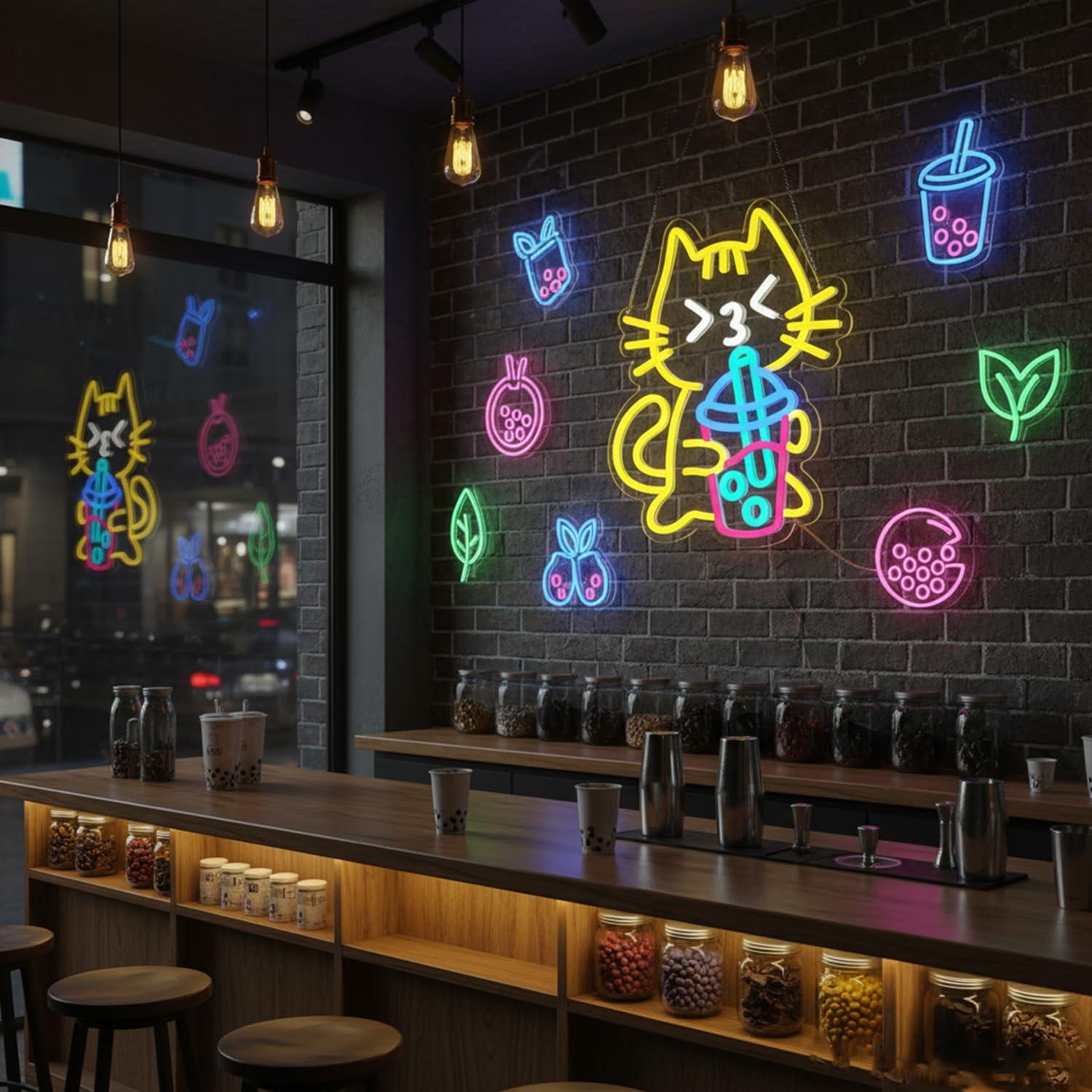 Letrero de Neón con Diseño de  - Coffee Tea Boba reseña y precio