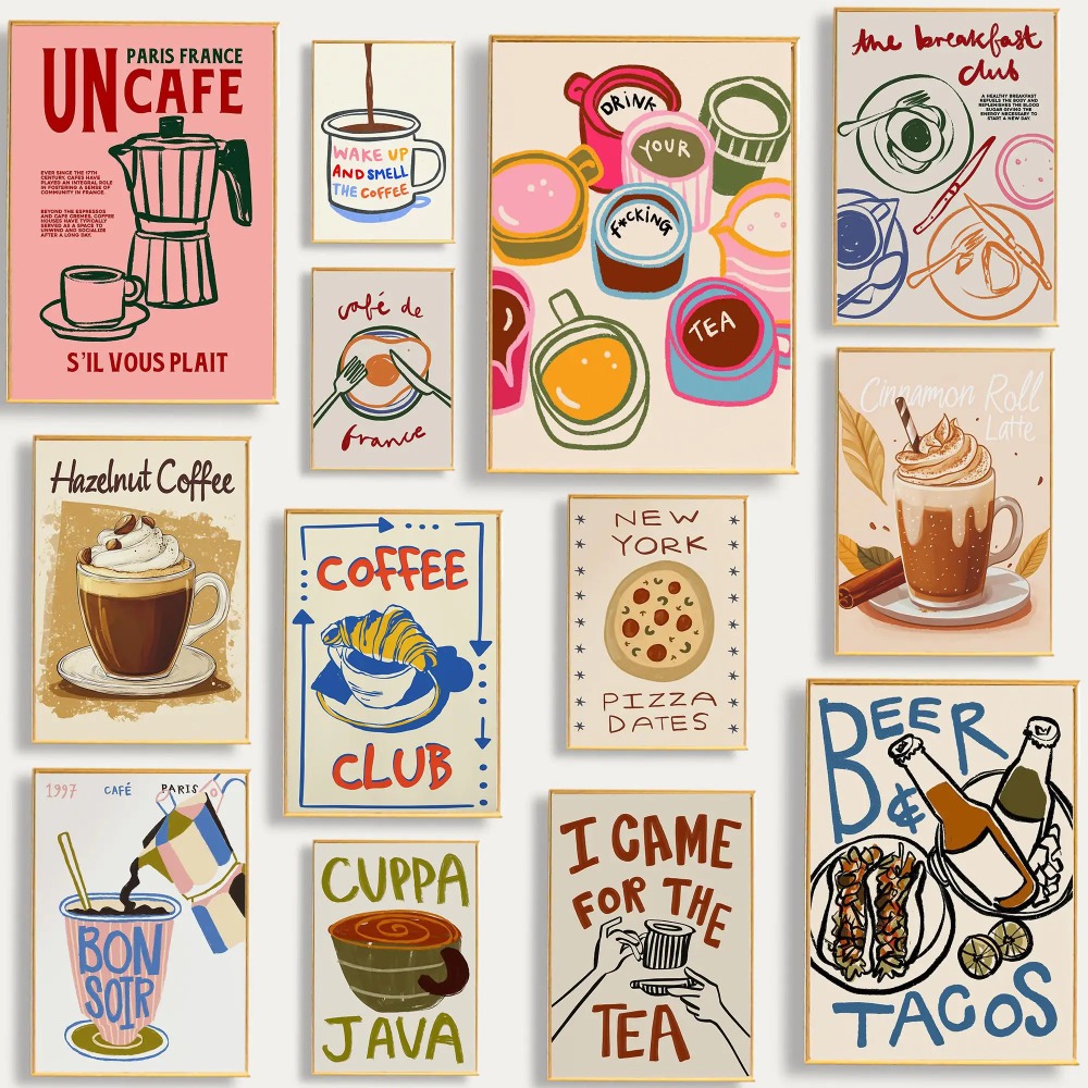 Póster Retro de Cafetería, Taz - Coffee Tea Picture reseña y precio
